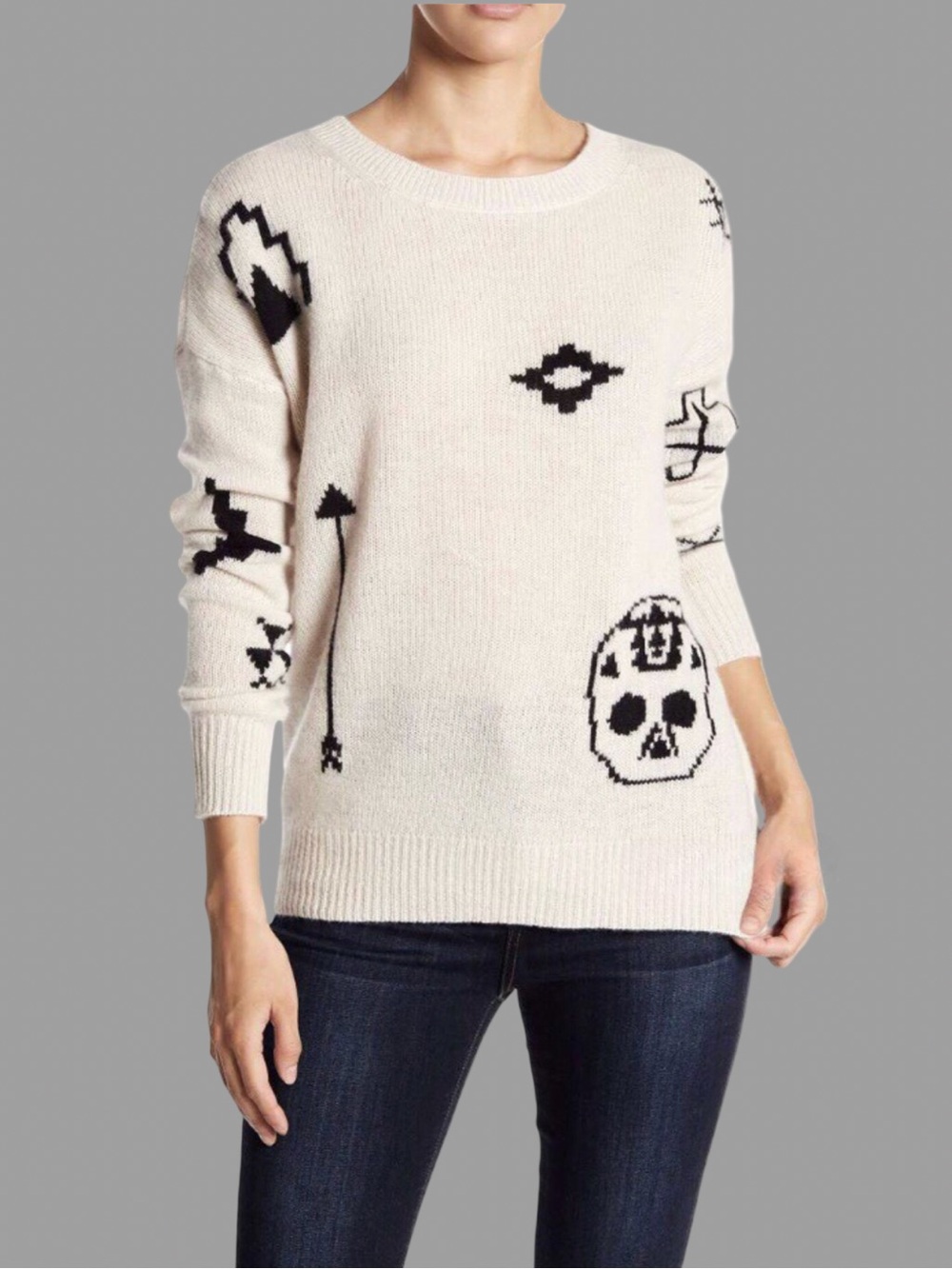 Skull Cashmere Cashmere Graphic Print Sweater